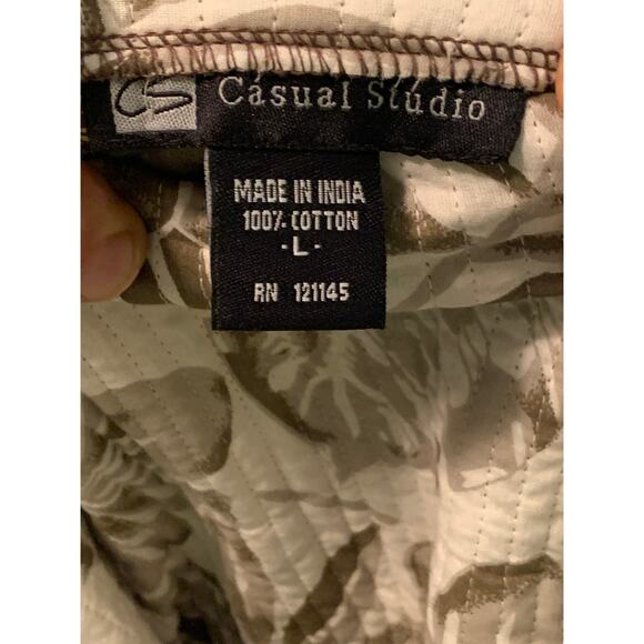 CASUAL STUDIO Womens Reversible Jacket Cream Mocha Mousse Button Front Size L - Picture 3 of 9